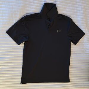 Under Armour black collared short sleeve shirt. Size small.